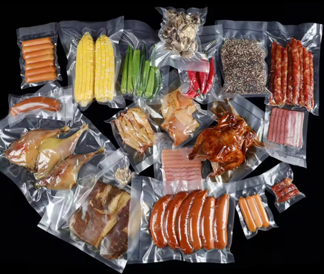 Durchsichtige Vakuum-Lebensmittelverpackung Aufgeprägte Nylon-Frischhalteverpackungstüte Lebensmittel und Obst Gravure Druckfläche