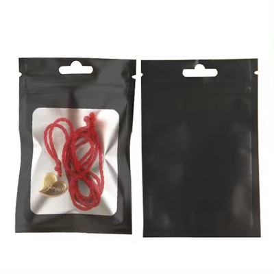 Matte schwarze Geruchsbeständige Kunststoffverschlussverpackung Mylar Tasche mit klarem Fenster