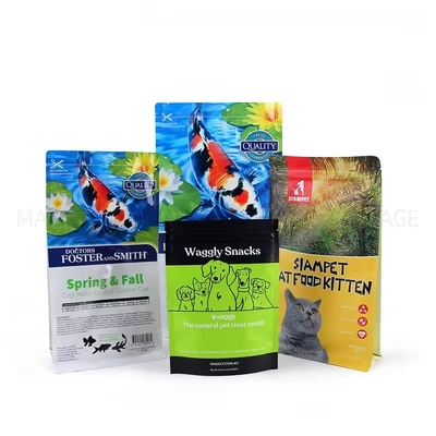 2kg 5kg 10kg 15kg Kunststoff-Matten-Aluminium-Verpackung Flachboden Reißverschluss Hundefutterbeutel für Haustiere