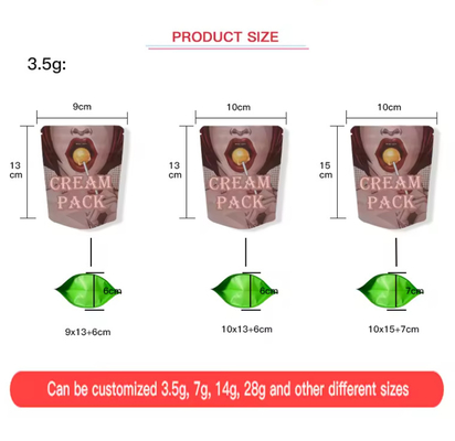 Custom 1g 3.5 G 7g Drucklaminierte Kunststoff-Essbare Tasche Geruchsfeste Tasche Verpackung Reißverschluss Stehen Sie auf Essbare Mylar Taschen