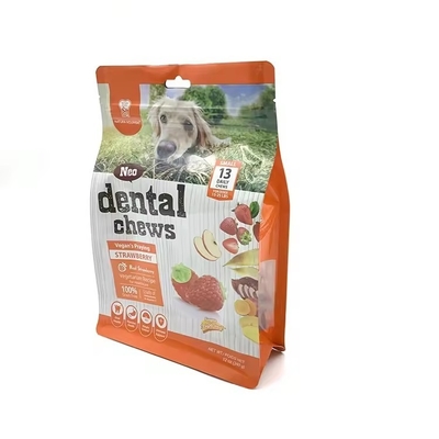 Achtseitige Versiegelung Retort Kunststoff Hundeverpackung Leckerbissen Futter Katze Reißverschluss Lagerung Seite Gusset Stehen Tasche für Haustierfutter