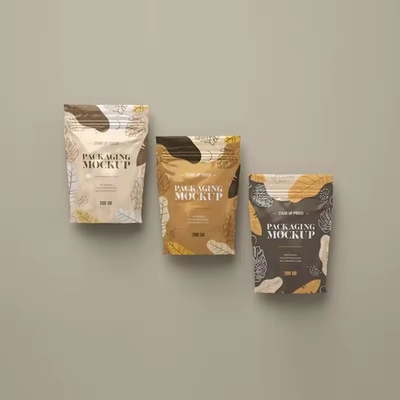 Wiederverschließbare Verpackung für Lebensmittel, Stehen Sie auf Tasche Matte Oberfläche Reißverschlussbeutel mit Ventilfolie Reißverschluss Kaffeebeutel