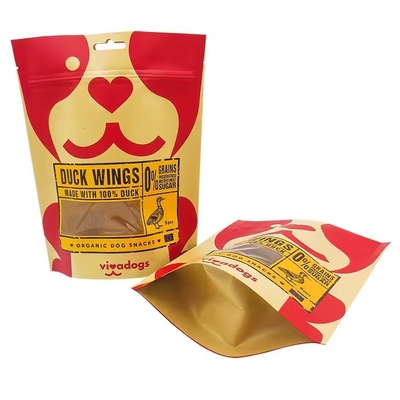 Lebensmittelverpackungstüte mit Kraftpapier, Druckschmiede, Reißverschluss, Stehbeutel mit klarem Fenster