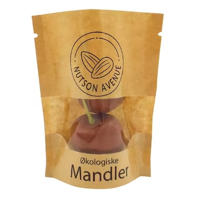 Lebensmittelverpackungstüte mit Kraftpapier, Druckschmiede, Reißverschluss, Stehbeutel mit klarem Fenster