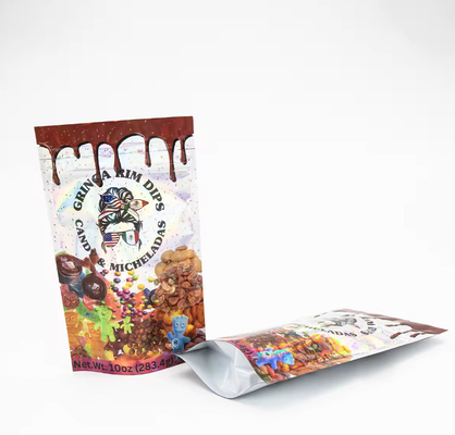Fabrik Maßgeschneiderte Druckzucker Lebensmittelverpackung Kunststoffverpackung Aluminiumfolie Mylar Stand Up Pouch Bag Die Cut Mylar Bag