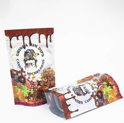 Fabrik Maßgeschneiderte Druckzucker Lebensmittelverpackung Kunststoffverpackung Aluminiumfolie Mylar Stand Up Pouch Bag Die Cut Mylar Bag