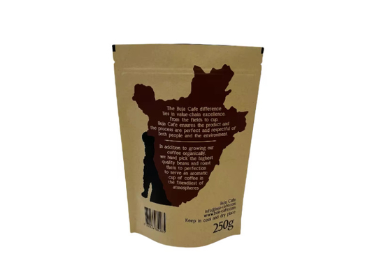 Kompostierbares, biologisch abbaubares Stand-up Flachboden Kraftpapier Lebensmittelverpackung Reißverschluss Tasche Kaffeebeutel mit Ventil
