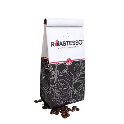 Kraftpapier Kaffeebohnen Seiten Gusset Verpackungstüte Schwarze Tasche