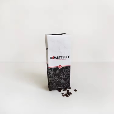Kraftpapier Kaffeebohnen Seiten Gusset Verpackungstüte Schwarze Tasche