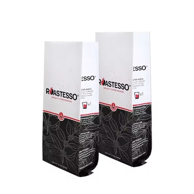 Kraftpapier Kaffeebohnen Seiten Gusset Verpackungstüte Schwarze Tasche