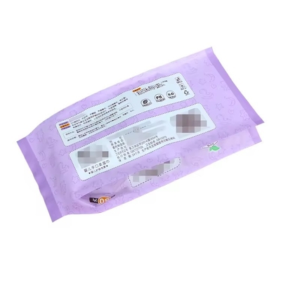Custom Logo Side Gusset Plastik Flat Hautpflege Nasse Wäsche Verpackung Filmbeutel für Baby Nasse Gewebe Verpackung Beutel