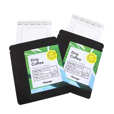 Digitaldruck 3 Seiten versiegelt Flachbeutel Beutel für Tropfkaffee Filter Verpackung Hängende Ohr Kaffeebeutel