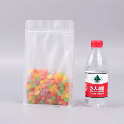 Maßgeschneiderter Flachboden Achtseitige Dichtung Klar Transparente Reißverschluss Trockenfrüchte Lebensmittel Reis Verpackung Kunststoff Stand-up Tasche
