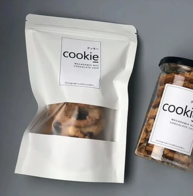Feuchtigkeits- und Geruchsschutz Chips Cookie Snack Lebensmittelbeutel Kraftpapier Stand Up Zip Lock Beutel für Kaffeebeutel