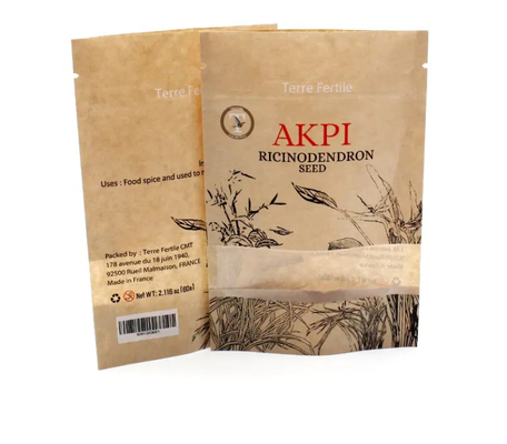 Auf Wunsch gedruckte Reißverschluss-Teebeutel biologisch abbaubare Papiertüten Verpackungstaschen