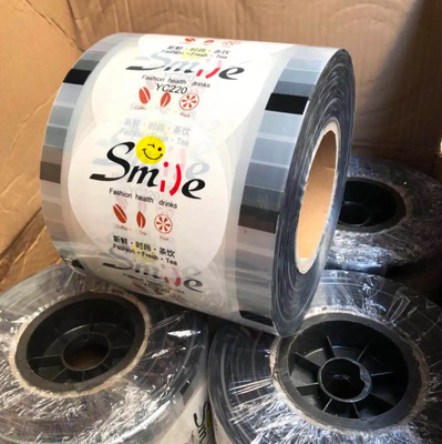 Kundenspezifische klare Boba Teetasse Verpackung Roll Plastikblase Versiegelungsfilm für Kaffee Wein Soda Mineralwasser Whisky