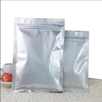 Hotsale Lebensmittelqualität wieder verschließbarer Kunststoffverschluss Reißverschluss Silber Tasche Mylar Reißverschluss Verpackung Drucken kundenspezifische Aluminiumtasche