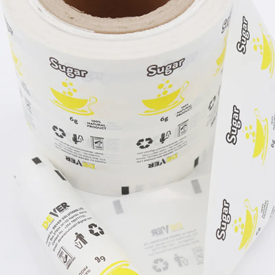 Großhandel Maßgeschneiderte Kunststoffverpackungen Laminate Roll Film Zuckerpapierbeutel Automatische Verpackungsfolie zum Verkauf