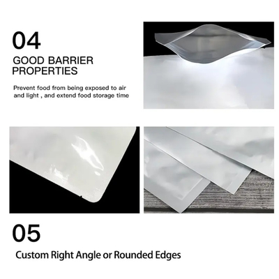 Silber-Autoklaven-Wärme-Vakuum-Siegelbare einfache Aluminiumfolie Mylar-Tasche offene Top-Verpackung Massen-Lebensmittel-Speicher Retort-Tasche