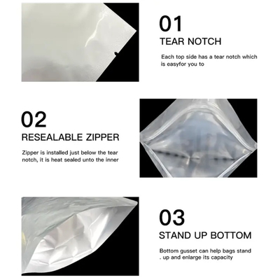 Silber-Autoklaven-Wärme-Vakuum-Siegelbare einfache Aluminiumfolie Mylar-Tasche offene Top-Verpackung Massen-Lebensmittel-Speicher Retort-Tasche