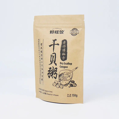 Aluminiumfolie Reißverschluss Top Stand-up Tasche mit Hitzesiegel Kraftpapier PET PE Kunststoff für Lebensmittelverpackungen