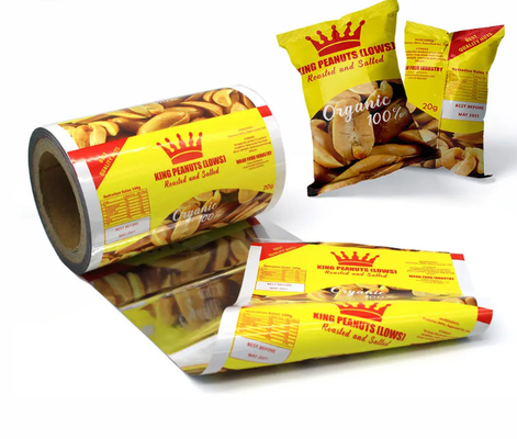 Großhandel für Lebensmittelwaren Druckchips Verpackungstaschen Laminat Rollen PET Kunststoffbeutel Rollen Mylar Aluminium Verpackung Folie Film Roll