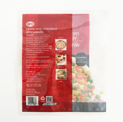 Für Lebensmittelverpackungen Dreiseitig versiegelte Tasche Gefriertes Gemüse Obst Verpackungstaschen Vakuum Kunststoff kundenspezifische Sandwich-Taschen