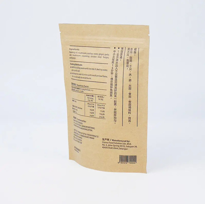 Aluminiumfolie Reißverschluss Top Stand-up Tasche mit Hitzesiegel Kraftpapier PET PE Kunststoff für Lebensmittelverpackungen