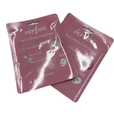 Hochwertige kundenspezifische Kosmetik Gesichtsmasken Tasche Stand-up Drei-Seiten-Dichtung leicht zu reißen Rein-Aluminiumfolie Hitzesiegelung PE PET Material