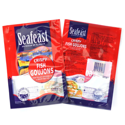 Auf Wunsch gedruckte Vakuum-Fisch-, Huhn- und Tiefkühlkostverpackungen 3 Seiten Siegel Plastiktüten mit Logos