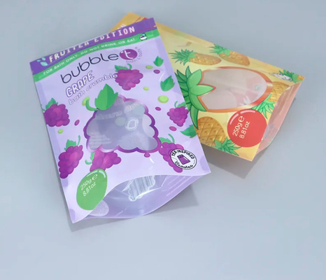 Custom gedruckte Stand-up verriegelbare Ziplock Plastikverpackungstüten mit klarem Fenster für für Body Scrub und Badsalze Verpackung