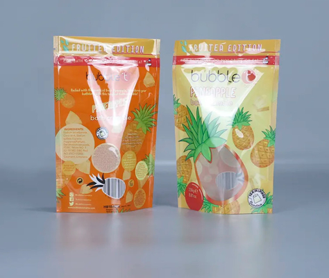 Custom gedruckte Stand-up verriegelbare Ziplock Plastikverpackungstüten mit klarem Fenster für für Body Scrub und Badsalze Verpackung