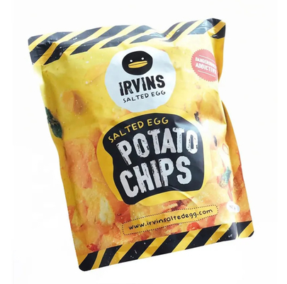 Kartoffelchips Verpackung Anpassung Ziplock Stehen Sie auf Aluminiumfolie Kunststoff-Lebensmittel-Packung Tasche für Chips Snack-Lebensmittel