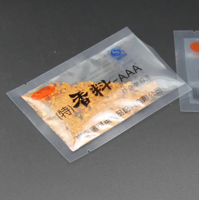 Öko-freundliche, maßgeschneiderte, gedruckte kleine Plastiktüte, Gewürze, Zucker, 3-seitige Versiegelung, transparente Lebensmittelverpackung