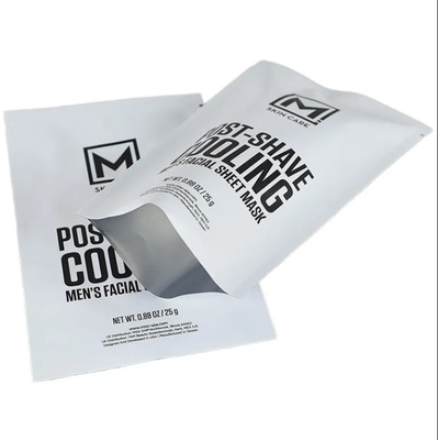 Custom Logo gedruckt Drei Seiten Hitze versiegelbar Flach Kosmetische Gesichtsmaske Verpackung Beutel Tasche Gesichtsmaske