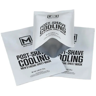 Custom Logo gedruckt Drei Seiten Hitze versiegelbar Flach Kosmetische Gesichtsmaske Verpackung Beutel Tasche Gesichtsmaske
