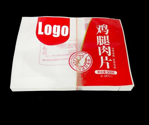 Gewerblich bedruckte Logos Fleisch PE Nylon Tränenknochen Klares Wärmesiegel Verpackungsbeutel Lebensmittelqualität Vakuum Siegelbeutel