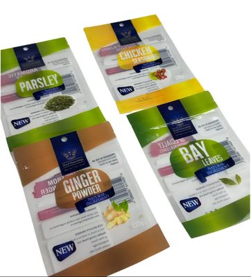 Besonders gedruckte Beutel, mit 3 Seiten versiegelt, Kunststoffbeutel, Gewürze, Gewürze, Beutel, Esswaren, Verpackung, Ziplock, Mylar-Tasche