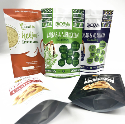 Free Samples Digital Printing Bags Mylar Bag Zipper Smell Proof Nut Cashew Packaging Pouch Matte Surface Doypack Für Nüsse