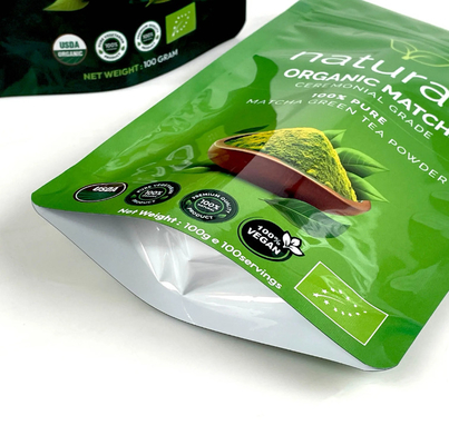 Individuell angepasste Stand-up-Tasche Lebensmittelverpackung Trockene Früchte Snack Süßigkeiten Tasche Kunststoff Laminat Aluminiumfolie