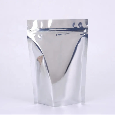 Glänzende wiederverwendbare Laminatfolie Lebensmittellieferung Ziplock Taschen Yin Yang Stand Up Tasche mit klarer Vorderseite