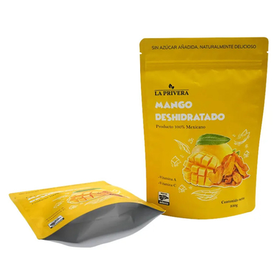 Custom Aluminiumfolie getrocknete Mango Lebensmittelverpackung Tasche wiederverschließbar Mylar Stand-up Tasche für Früchte