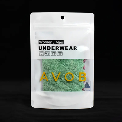 Nachschließbare Stand-Up-Tasche Unterwäsche Verpackung Zip Lock Mylar Taschen mit klarem Fenster
