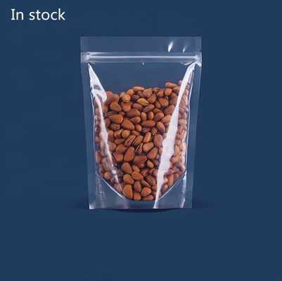 Lebensmittel-Ziplock-Kleiner-Maßdruck-Stand-Up-Tasche-Zip-Sperre-Verpackung-Plastik-transparente Tasche mit Reißverschluss