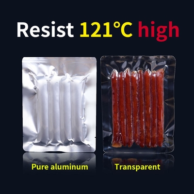 Kundenspezifischer Kunststoff in Lebensmittelqualität, Reinaluminium, Transparenter 3-Seiten-Siegel-Vakuumbeutel, Dampfbeutel, Lebensmittelaufbewahrungsverpackung