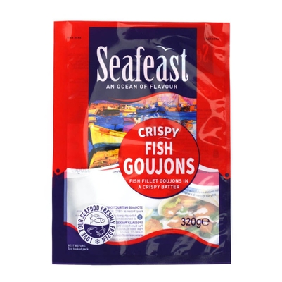 Kundenspezifischer Druck Vakuum Fisch Hühnchen Tiefkühlkost Verpackung mit 3-Seiten-versiegelter Plastiktüte Logo