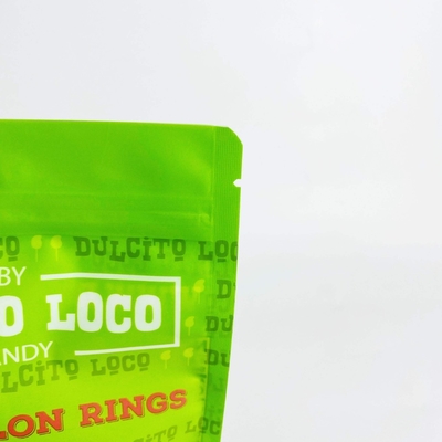 Vertikal verriegelbare Matte Fertigwaren-Snack Süßigkeiten Tasche mit transparenten Fenster