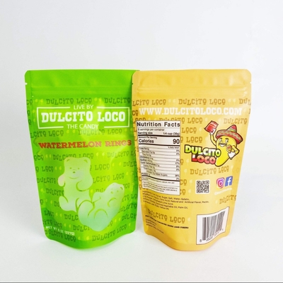 Vertikal verriegelbare Matte Fertigwaren-Snack Süßigkeiten Tasche mit transparenten Fenster