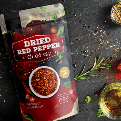 Gewürzverpackungstüte Kunststoffverpackung Würze Paprika Lebensmittelverpackungstüte Versiegelter Reißverschluss Stehbeutel