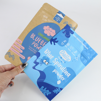 Großhandel mit individuellem Logo aufrecht stehende Tasche, Lebensmittelverpackungstasche, wieder verschließbare Pulverververpackungstasche